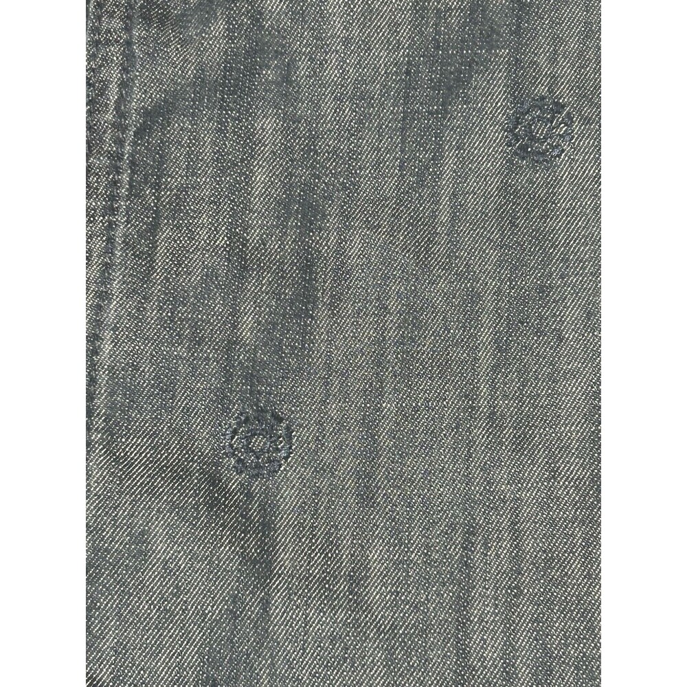 Talbots Chambray Skirt Embroidered Daisies Sz 8 Preppy Vacation Office Versatile - Picture 9 of 10